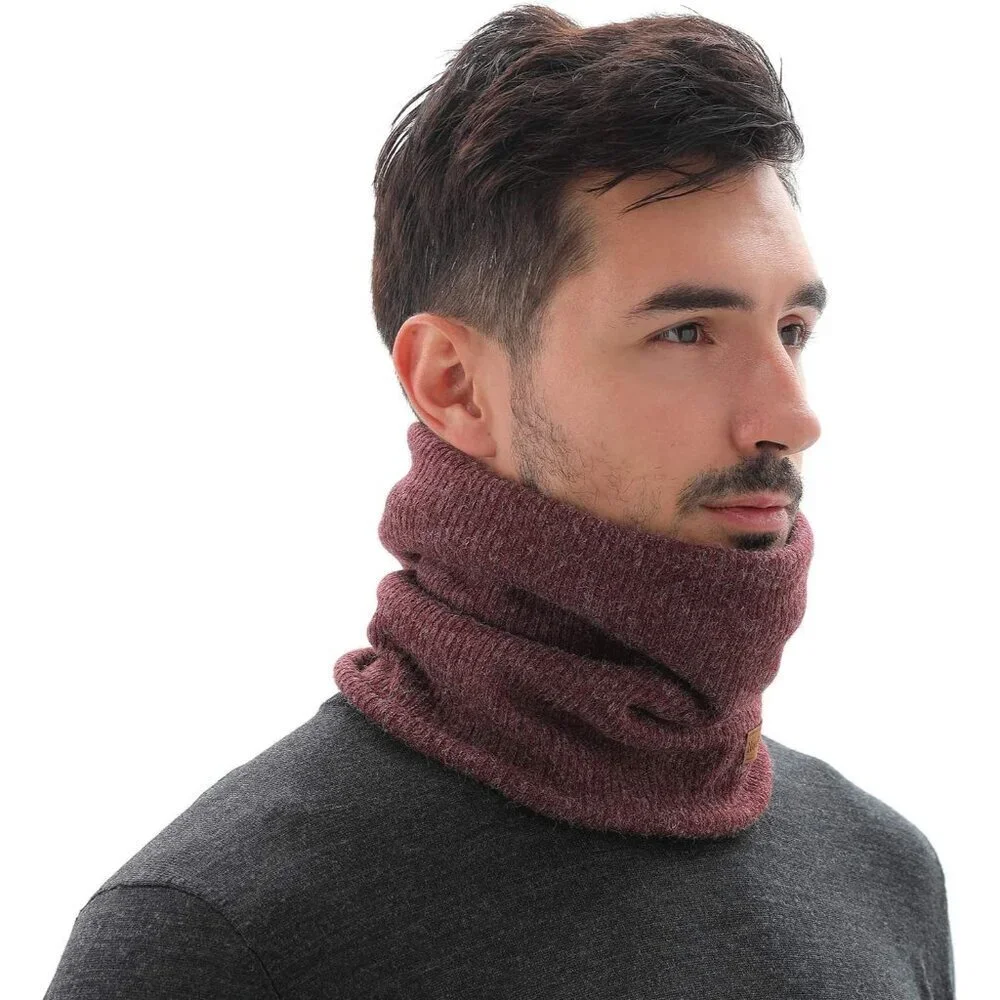 Men's Mix Red Winter Ski Neck Gaiter Face Scarf Fleece Windproof Scarves